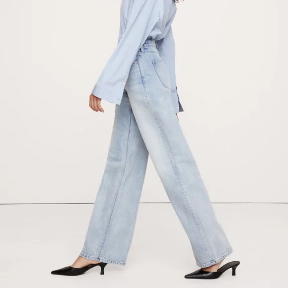 Banana Republic Icon Wide Leg Light Blue Jeans sz 27 NWT - Picture 3 of 11